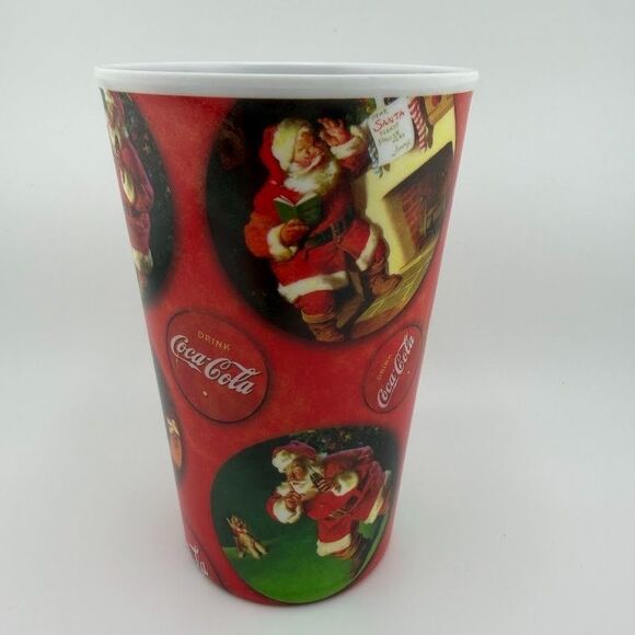 Vintage Gibson Coca-Cola Christmas Santa 5 Inch Melamine Cups, Set of 10 - Picture 8 of 12
